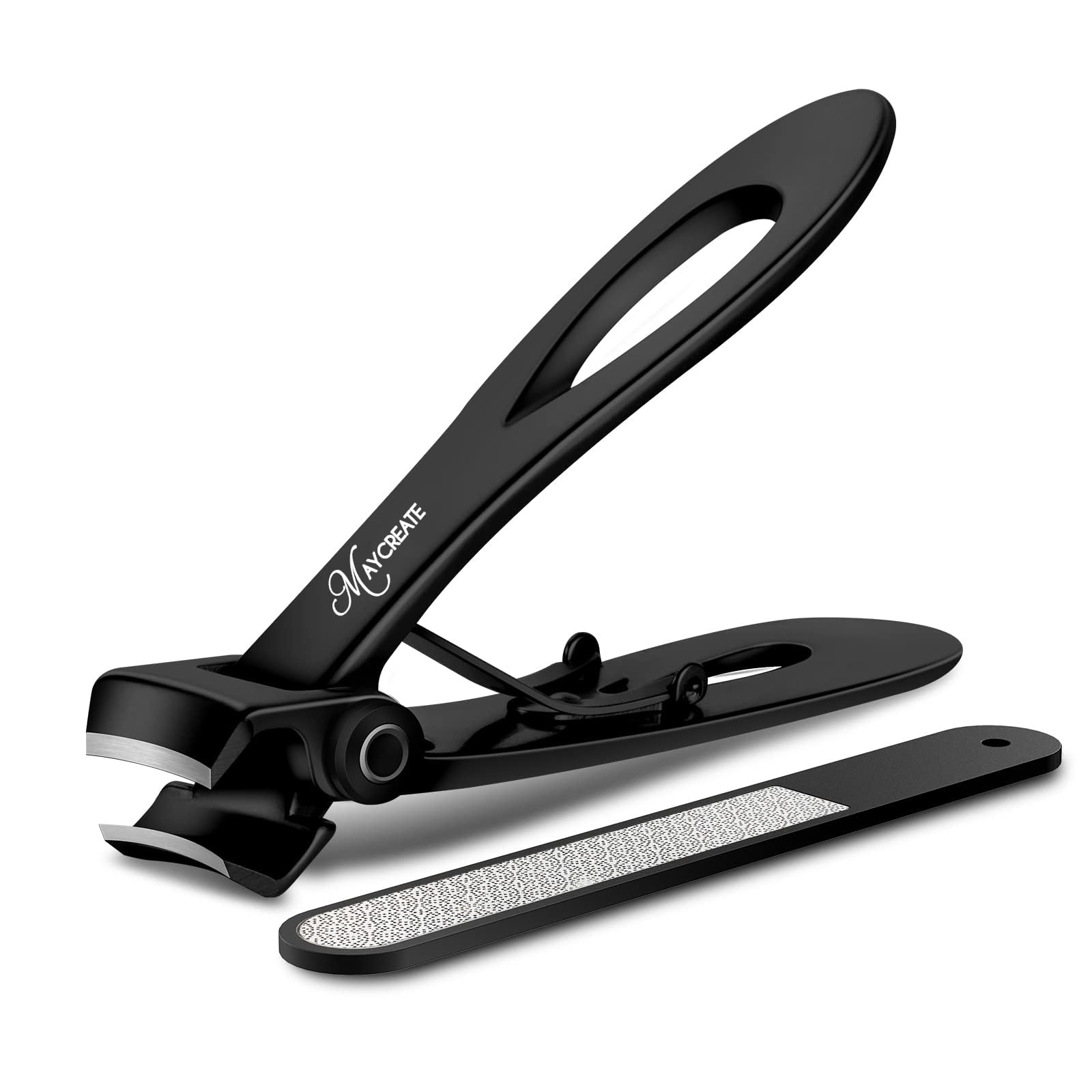 MAYCREATE Thick Nail Clipper with Nail File, Toenail Clipper Stainless Steel Nail Cutter for Tough Nails Thick Nails, Anti-splash Nail Clipper for Adults, Seniors, Manicure Nail Clipper MAYCREATE Thick Nail Clipper with Nail File, Toenail Clipper Stainless Steel Nail Cutter for Tough Nails Thick Nails, Anti-splash Nail Clipper for Adults, Seniors, Manicure Nail Clipper
